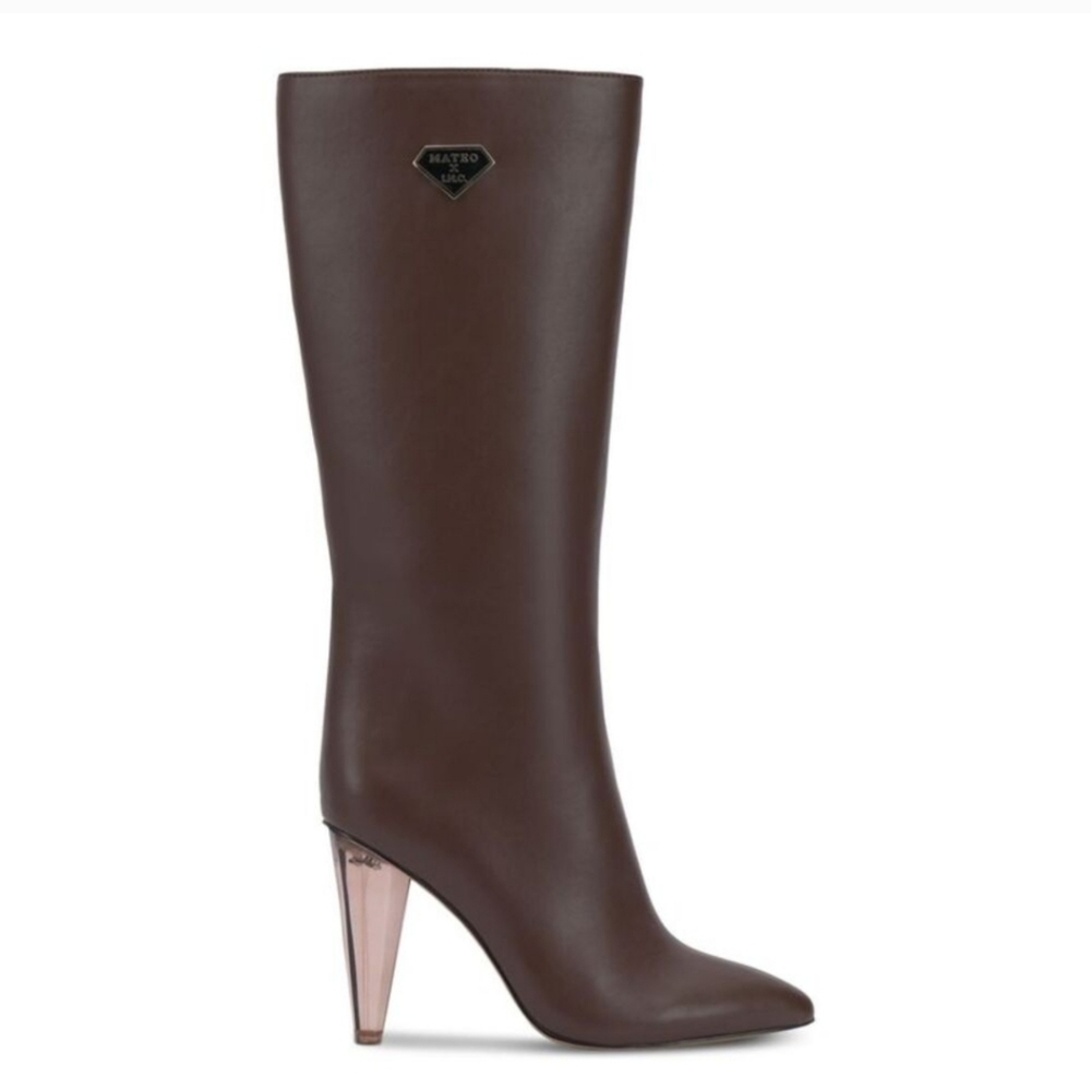 MATEO BY INC Womens Brown Charlotte Pointed Toe Stiletto Boots 7.5 M